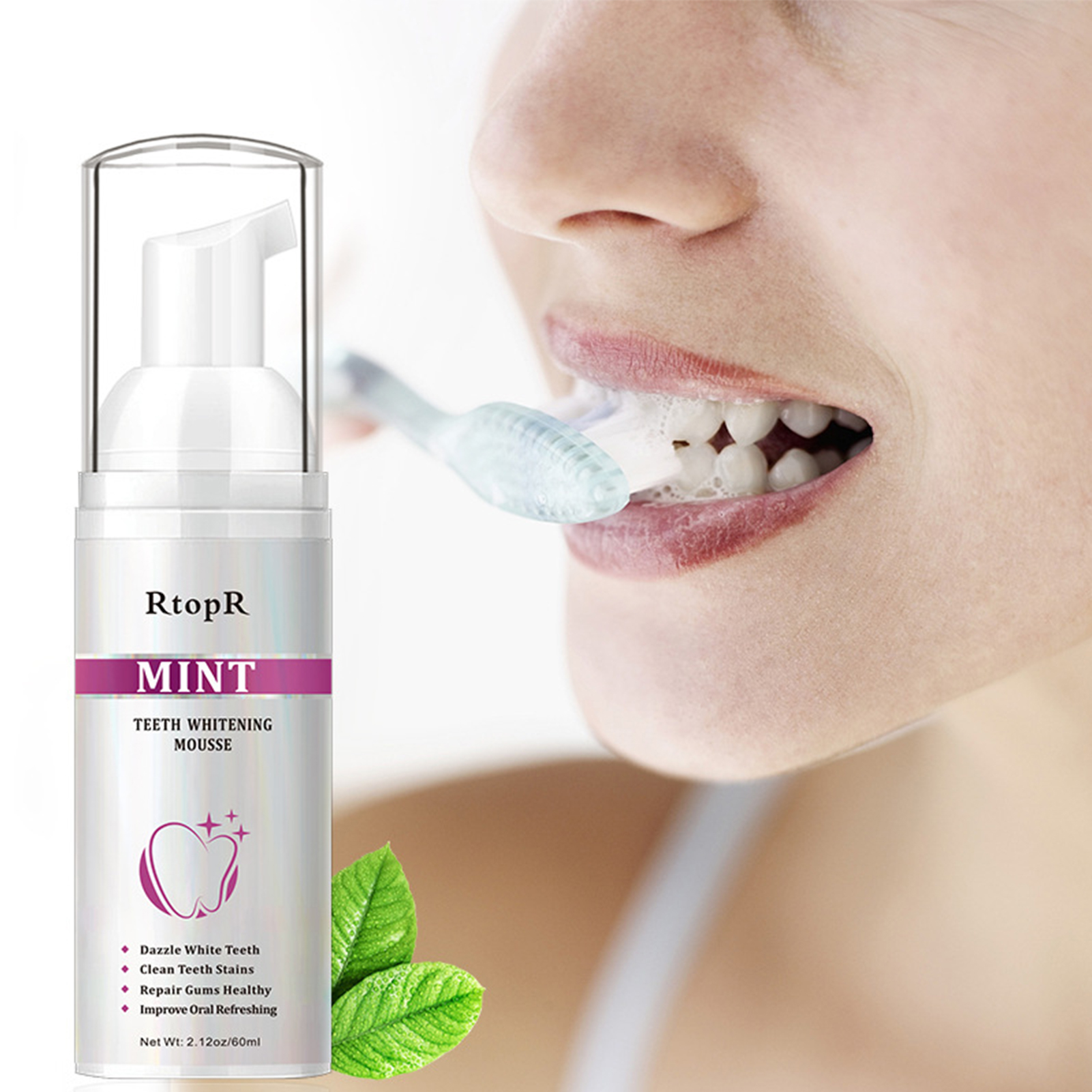 Teeth Whitening With Baking Soda - Teeth Whitening Mousse Mint Foam Toothpaste