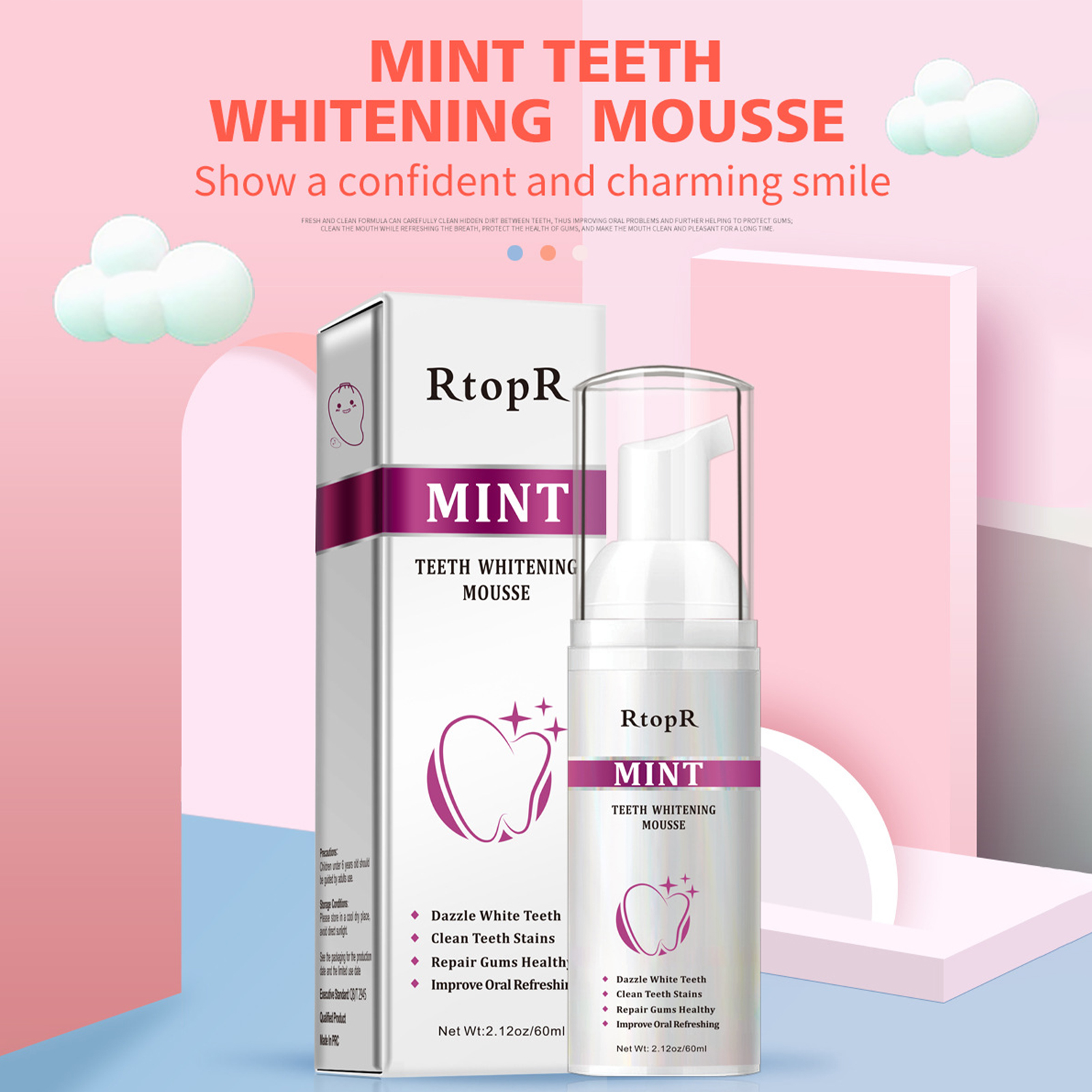 Teeth Whitening Mousse Mint Fo - Teeth Whitening With Baking Soda avaliação e preço