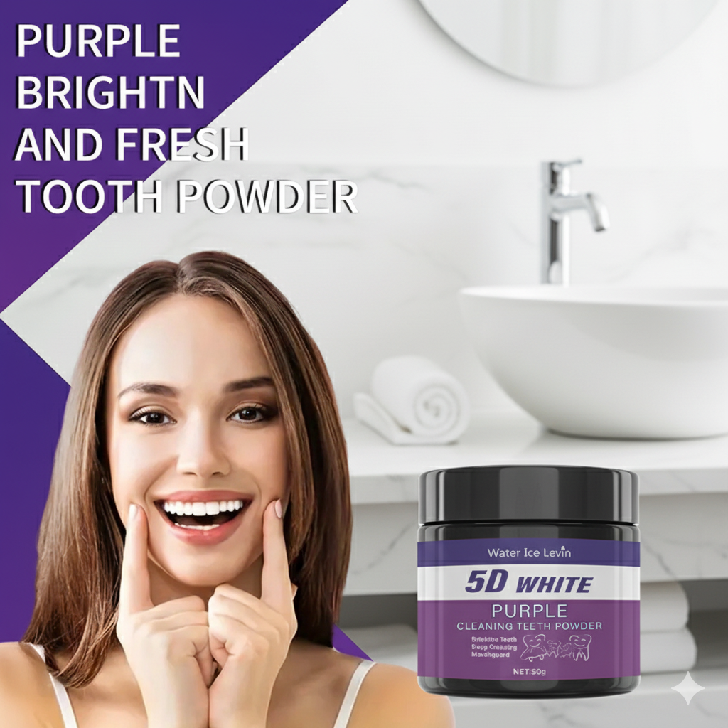 5D White Teeth Powder. Purple  - Teeth Whitening With Baking Soda avaliação e preço