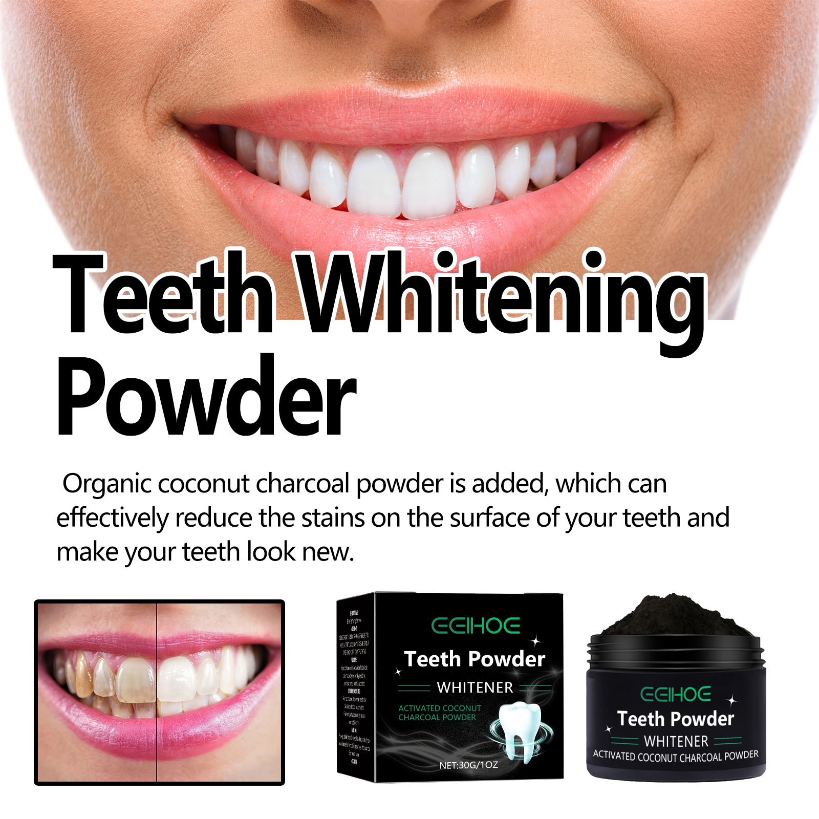 Natural Teeth Whitening Powder - Teeth Whitening With Baking Soda avaliação e preço